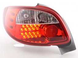 Fanali posteriori LED Peugeot 206 CC Cabrio 98-05 trasparente / rosso 