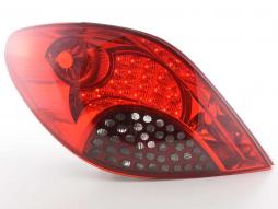 Conjunto de luzes traseiras LED Peugeot 207 06-09 vermelho / preto 
