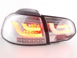 Conjunto de luzes traseiras LED VW Golf 6 tipo 1K 2008-2012 cromado com indicadores LED 