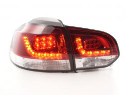 Sada LED zadních světel VW Golf 6 Type 1K 2008-2012 čirá/červená pro pravostranné řízení 