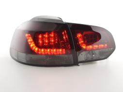 LED-takavalosarja VW Golf 6 type 1K 2008-2012 punainen / musta ohjattavaksi oikealle 