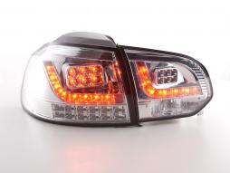 LED taillights set VW Golf 6 type 1K 2008-2012 chrome with LED indicators for right-hand drive 