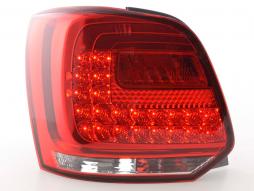 LED-baklyssett VW Polo 6R fra 2009 klar/rød 