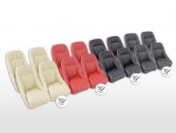 FK Oldtimersitze Set di sedili avvolgenti per auto Montgomery senza poggiatesta [diversi colori] con e senza binari di scorrimento 
