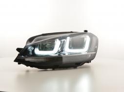 Scheinwerfer Set Daylight LED Tagfahrlicht VW Golf 7  ab 2012 schwarz/schwarz 