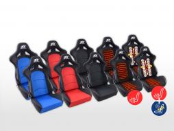 Asientos deportivos FK Asientos semicubiertos para automóvil Set Control en tejido de aspecto automovilístico [diferentes colores] 