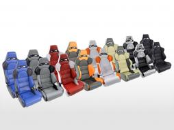 Asientos deportivos FK Asientos semicubiertos para automóvil Set Edition 1 cuero artificial [diferentes colores] 