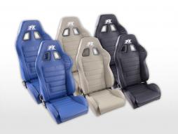 FK sport seats Auto half-shell seats Set Race 4 real leather in motorsport look [different colors] 