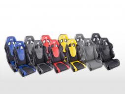 FK sport seats Auto half-bucket seats Set Racecar in motorsport look synthetic leather [different colors] 