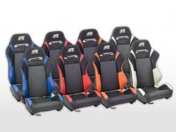 Asientos deportivos FK juego de asientos semicubiertos de coche Frankfurt cuero artificial [diferentes colores] 